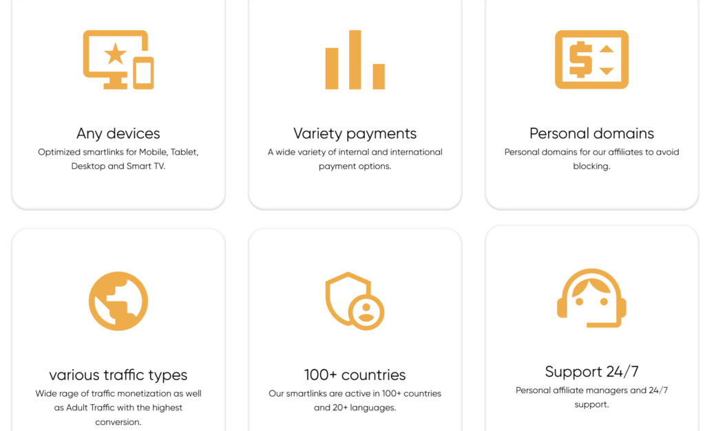 Advantages of Trafee affiliate network