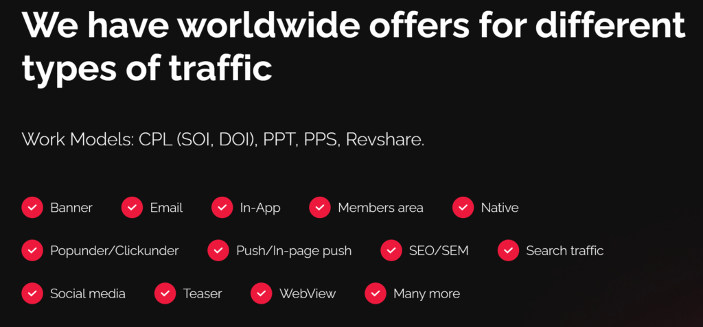 Offers of Cpamatica affiliate network