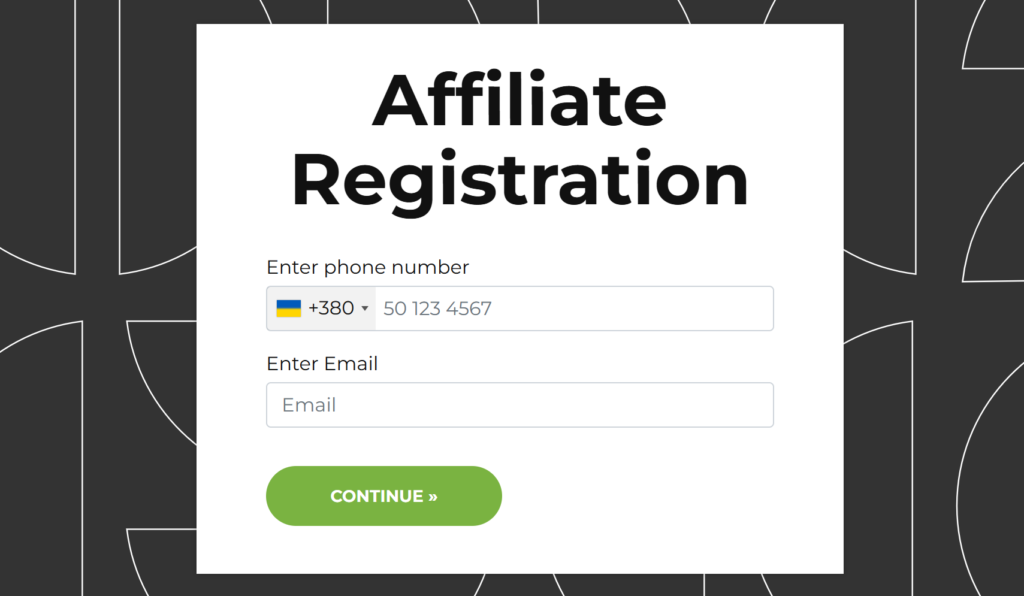 Affiliate registration in SalesDoubler