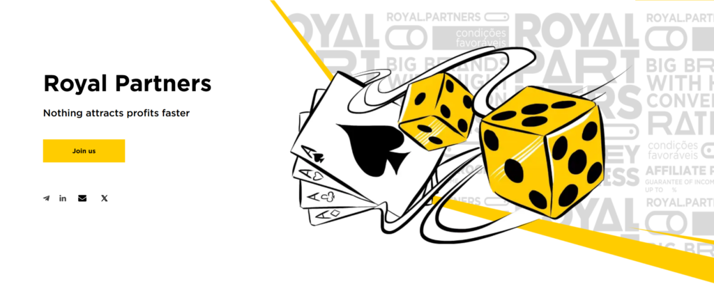 Royal Partners heroscreen of landing page