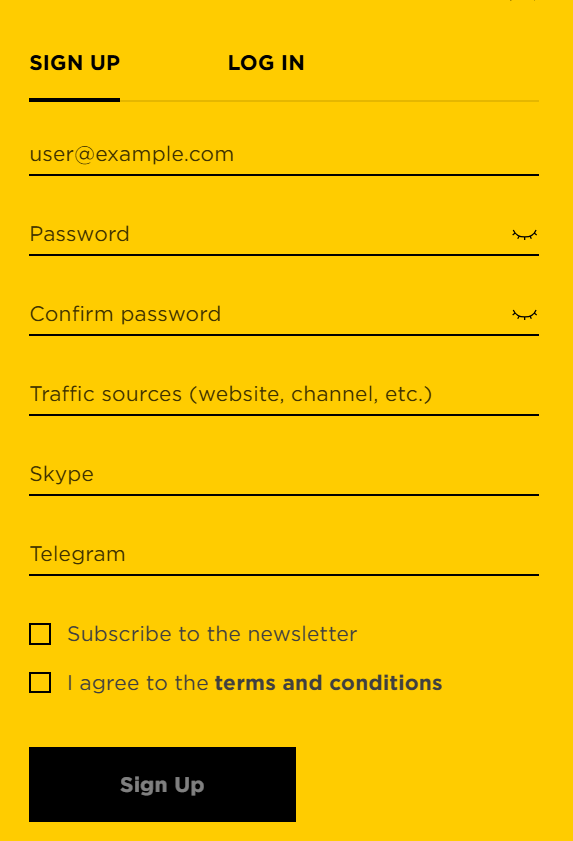 Royal Partners registration. Royal Partners log in