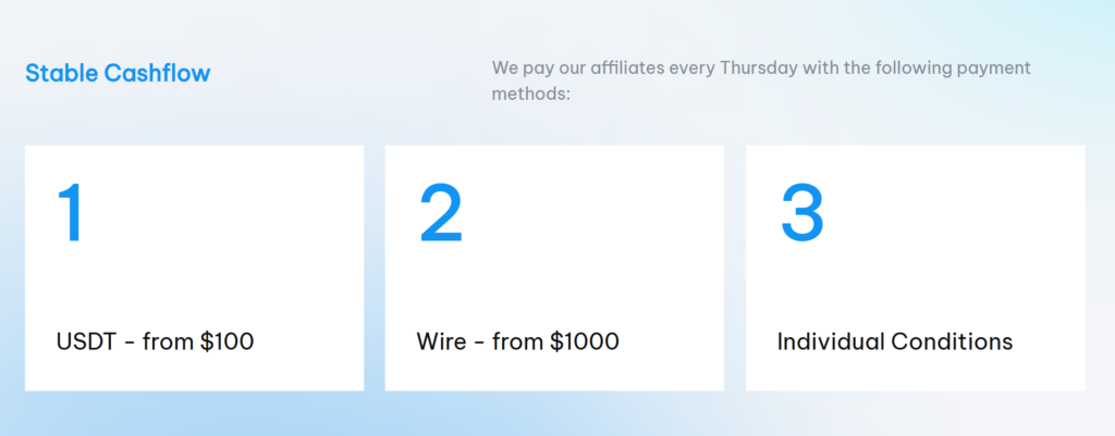 Payouts of VortexAds affiliate network