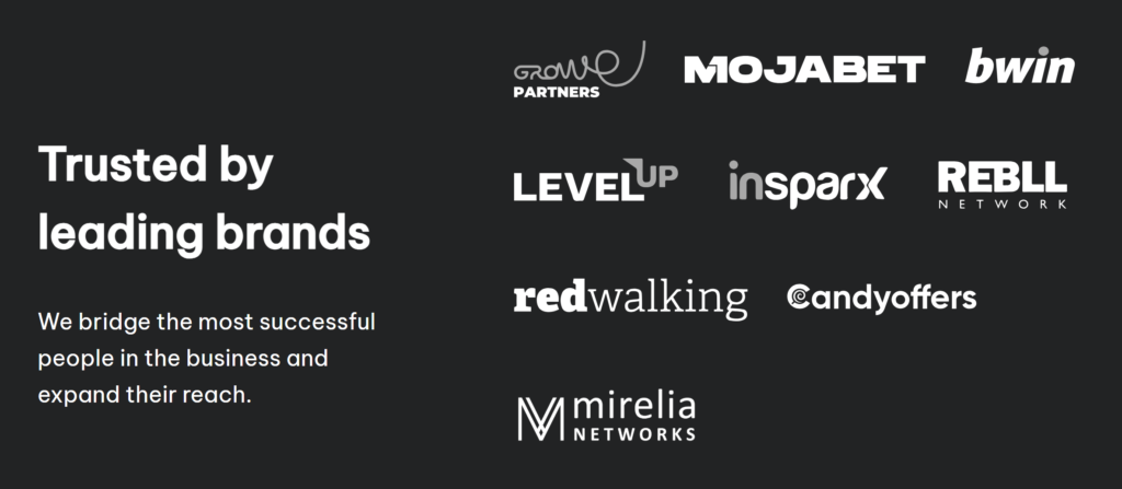 Partners of VortexAds affiliate network